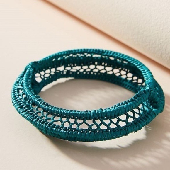 NWOT Anthro Luxchilas Straw Bangle Bracelet - Picture 1 of 1